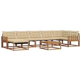 vidaXL Conjunto De Sof&aacute;s De Exterior Con Coj&iacute;n 22 Pcs Natural Y Beige Vidaxl