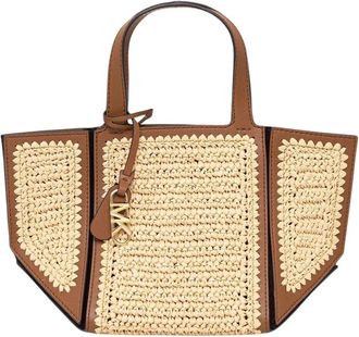 Michael Kors Jordi Piccola Borsa in Paglia e Pelle Lavorata allUncinetto - - Bags - Donna - Beige - ONE SIZE