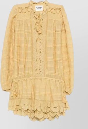 Isabel Marant preya dress lace mesh ruffles embroidery