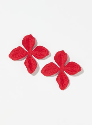 Simons Womens Matte-finish large colourful flower earrings