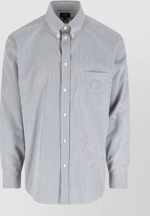 Fendi striped shirt chest pocket button cuffs collar