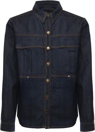 Giuliano Galiano Blauwe Denim Knoopshirt - Heren - Spijkeroverhemden - Blauw - M - Denim - Overhemden