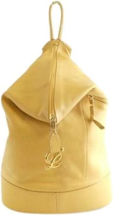 Loewe Pre-owned Backpacks, male, Yellow, Size: ONE SIZE Pre-owned Leather Backpack