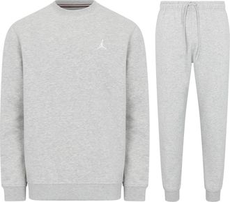Nike Jordan Brooklyn Fleece Mens Crew Neck Tracksuit in Carbon Heather - Grey - Size Small