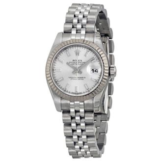 Rolex Pre-owned Rolex Lady-Datejust Silver Dial Ladies Watch 179174-SSJ