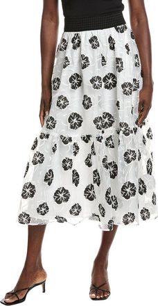 Gracia Sheer Floral A-Line Skirt