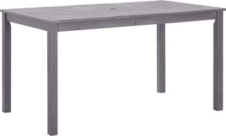 vidaXL Vidaxl - Mesa De Jard&iacute;n Madera Maciza De Acacia Gris Lavado 140x80x74 Cm