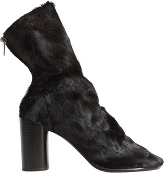 Christophe Lemaire Glove Enkellaarzen 80 - Dames - Laarzen met Hak - Zwart - 40 EU - Leer - Schoenen