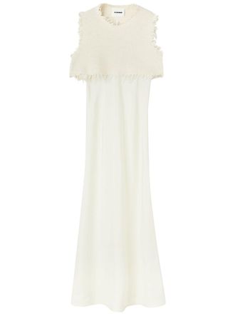 Jil Sander layered wool-silk blend dress - women - Viscose/Wool/Silk - 34 - White