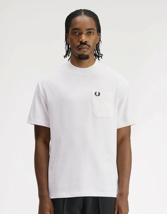 Fred Perry Mens Fred Perry Mens Pocket Detail T-Shirt - Snow White 129 - Size: 40