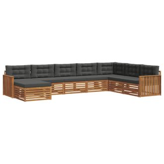 vidaXL Conjunto De Sof&aacute;s De Exterior 8 Pcs Natural Y Antracita Vidaxl