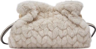 Liu Jo Cream Small Fur Hobo Bag