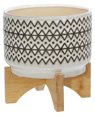 Sagebrook Home Ceramic Abstract Planter