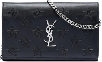 Saint Laurent Pre-owned Saint Laurent Calfskin Monogram Star Kate Wallet On Chain Ladies HSKYXS097J3CTEBL
