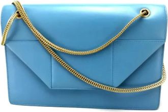 Saint Laurent Tweedehands leren schoudertassen - Dames - Vintage Schoudertas - Blauw - ONE Size - Vintage