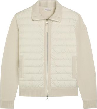 Moncler Quilted Wool and Shell Jacket - White - XL