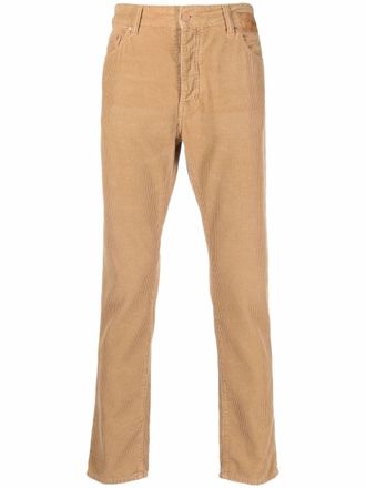 Palm Angels slim leg corduroy logo trousers - Neutrals
