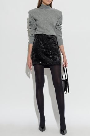 Rotate Sequin Mini Skirt, Womens, Black