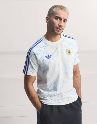 adidas adidas Performance - Argentina Originals - T-shirt bianco sporco con stampa