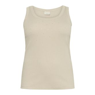 Kaffe Curve Top con strass grigio piuma - - Tops - Donna - Beige - XL