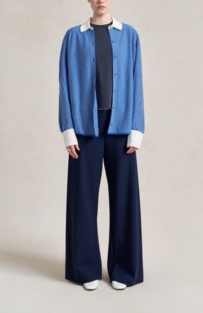 La Ligne Casper Shirt in Cobalt/ivory at Nordstrom, Size X-Small