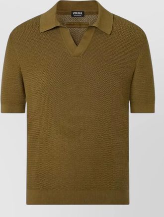 Ermenegildo Zegna leisurewear polo shirt textured knit collar