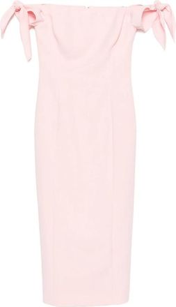 Carolina Herrera Off-shoulder Bow-detail Midi Dress