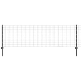 Berkfield Home Euro Fence with 5 U Posts Grey 0.8x10 m Steel