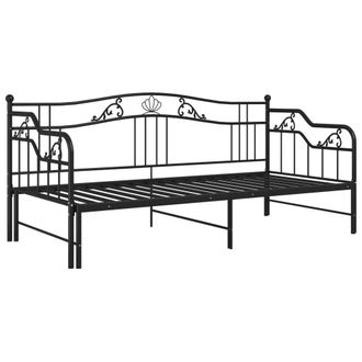 Berkfield Home Pull-out Sofa Bed Frame Black Metal 90x200 cm
