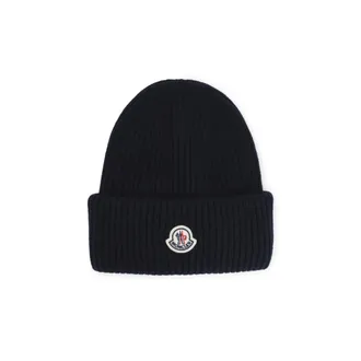 Moncler Navy Blue Logo Beanies Cap
