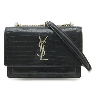 Saint Laurent Pre-owned Sunset Leather Chain Wallet Shoulder Bag - - Pre-owned - Donna - Nero - ONE SIZE