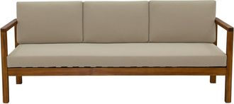 Miliboo Miliboo - Sof&aacute; De Jard&iacute;n 3 Plazas De Madera Maciza Con Cojines Desenfundables Topo 190 Cm Akis
