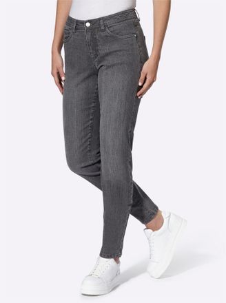 Casual Looks 5-Pocket-Jeans CASUAL LOOKS, Damen, Gr. 36, Normalgr&ouml;ssen, grau (grau, denim), 99% Baumwolle, 1% Elasthan, unifarben, lang, Jeans 5-Pocket-Jeans
