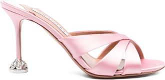 Aquazzura 95 mm Kiss Me Quick muiltjes met gekruiste bandjes - Roze