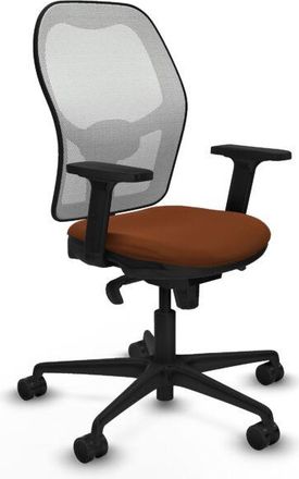 Piqueras y Crespo Piqueras Y Crespo - Jorquera Sincro Malla Blanca Similpiel Marr&oacute;n Brazos 2d Base Nailon Ruedas 65mm Nailon