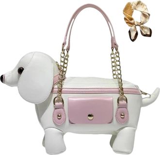 Generic Cute Unique Dog Shaped Handbag, Novelty Puppy Purse Crossbody for Women, Funny Fashion Casual Animal Print Shoulder Bag