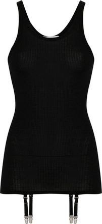 Christophe Lemaire suspenders-detail seamless tank top - women - Wool - S - Black