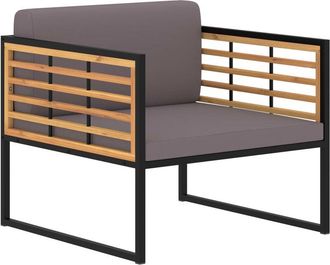 vidaXL Vidaxl - Sillas Jard&iacute;n 2 Uds Y Cojines Madera Maciza Acacia Gris Oscuro