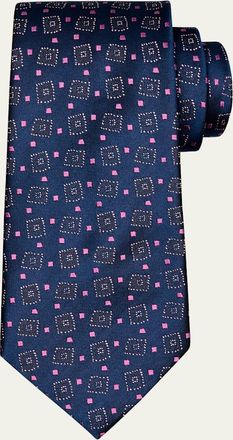 Charvet Mens Diamond-Woven Silk Tie