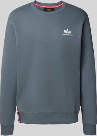 Alpha Industries Alpha Industries Sweatshirt mit Label-Print in Rauchblau, Größe XL