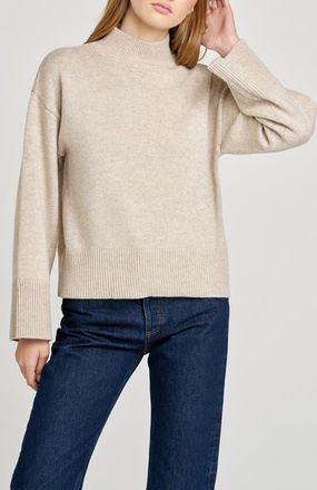 Wayf Addison Mock Neck Sweater in Oat at Nordstrom, Size X-Large