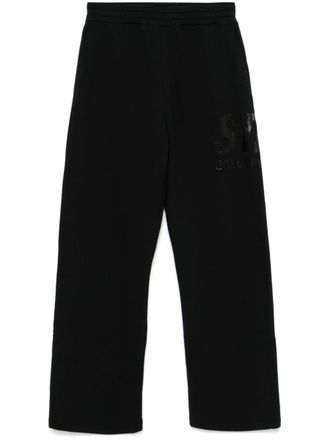 Golden Goose Wide Black Sweatpants With Logo