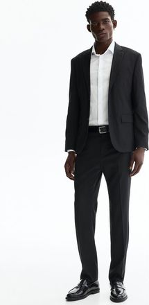 H&M Slim Fit Suit Trousers in Black at Nordstrom, Size 42