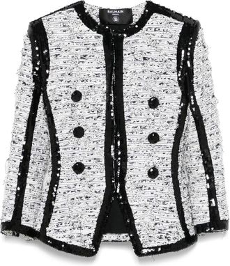 Balmain Giacca con glitter - Bianco