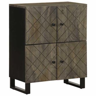 Berkfield Home Sideboard Black 60x33x75 cm Solid Wood Mango | Size: 60 x 33 x 75 cm