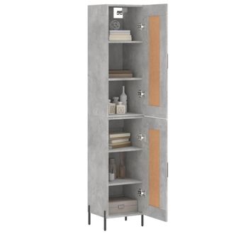Berkfield Home Highboard Concrete Grey 34.5x34x180 cm Engineered Wood