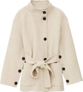 BA&SH Lourthney jas met ceintuur en knopen - Beige