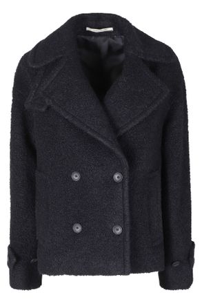 Tagliatore Boxy Short Double-Breasted Coat With Wide Lapels
