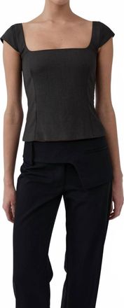 St.Agni Wool Cap Sleeve Top In Umber