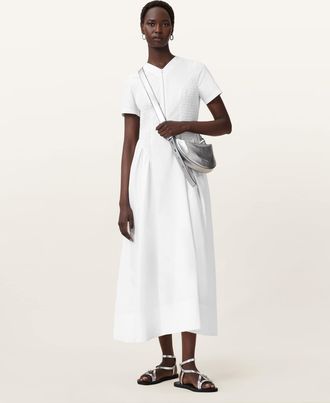 AllSaints Cotton Sheena Cotton Midi Dress, Size: UK 14/US 10